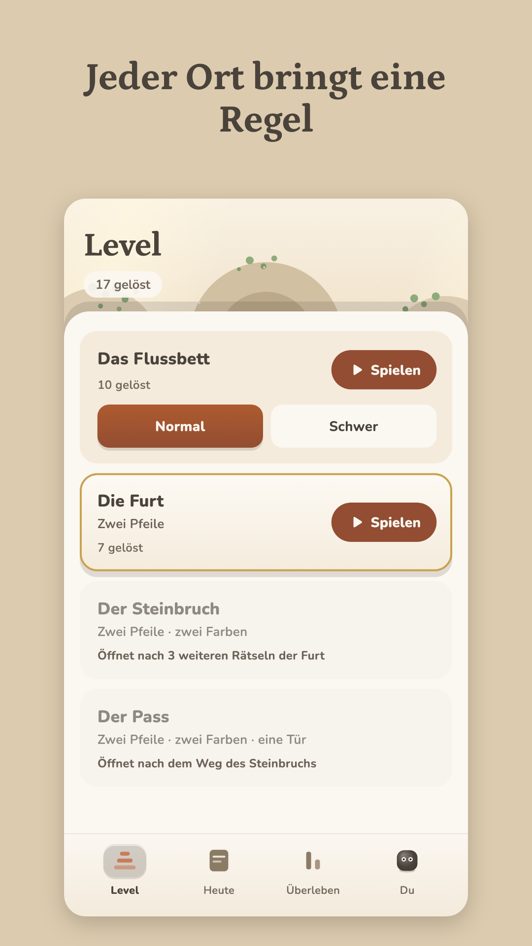 Jeder Ort bringt eine Regel